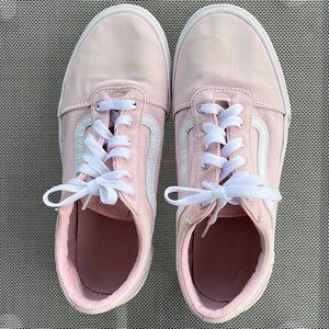 VANS Girls Missy Soft Pink White Low Top Lace Up Sneakers Size US Missy 6